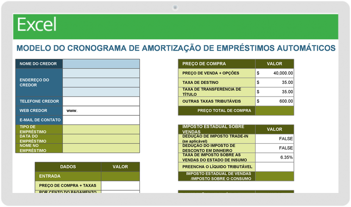  Modelo de Cronograma de Calculadora de Amortização de Empréstimo Automático