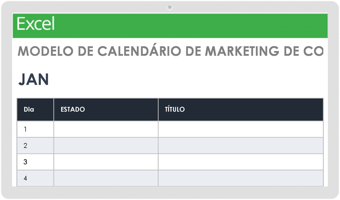 Calendário de Marketing de Conteúdo