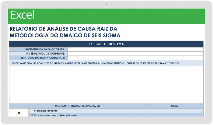 Six Sigma DMAIC Methodology Root Cause Analysis Template - PT