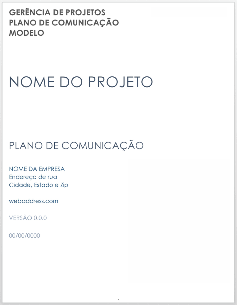  Modelo de plano de comunicação de gerenciamento de projeto