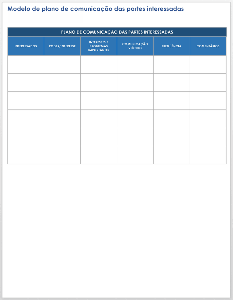 Stakeholder Communication Plan - PT